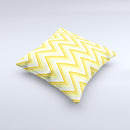 Sharp Vintage Yellow Chevron Ink-Fuzed Decorative Throw Pillow