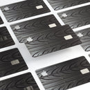 Shiny Black Tire Tread - Premium Protective Decal Skin-Kit for the Apple Credit Card