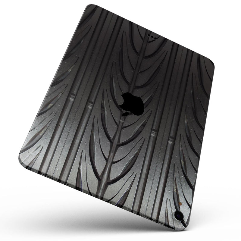 Shiny Black Tire Tread - Full Body Skin Decal for the Apple iPad Pro 12.9", 11", 10.5", 9.7", Air or Mini (All Models Available)