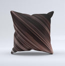 Shiny Brown Highlighted Line-Surface ink-Fuzed Decorative Throw Pillow