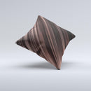 Shiny Brown Highlighted Line-Surface ink-Fuzed Decorative Throw Pillow