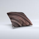 Shiny Brown Highlighted Line-Surface ink-Fuzed Decorative Throw Pillow