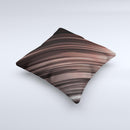 Shiny Brown Highlighted Line-Surface ink-Fuzed Decorative Throw Pillow