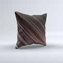 Shiny Brown Highlighted Line-Surface ink-Fuzed Decorative Throw Pillow