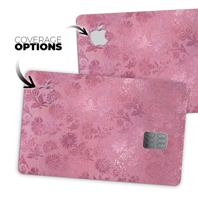 Shiny Pink Floral Pattern - Premium Protective Decal Skin-Kit for the Apple Credit Card