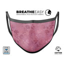 Shiny Pink Floral Pattern - Made in USA Mouth Cover Unisex Anti-Dust Cotton Blend Reusable & Washable Face Mask with Adjustable Sizing for Adult or Child