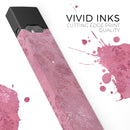 Shiny Pink Floral Pattern - Premium Decal Protective Skin-Wrap Sticker compatible with the Juul Labs vaping device