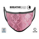 Shiny Pink Roccoco Pattern - Made in USA Mouth Cover Unisex Anti-Dust Cotton Blend Reusable & Washable Face Mask with Adjustable Sizing for Adult or Child