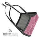 Shiny Pink Roccoco Pattern - Made in USA Mouth Cover Unisex Anti-Dust Cotton Blend Reusable & Washable Face Mask with Adjustable Sizing for Adult or Child