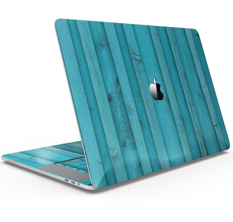 Signature Blue Wood Planks - Skin Decal Wrap Kit Compatible with the Apple MacBook Pro, Pro with Touch Bar or Air (11", 12", 13", 15" & 16" - All Versions Available)