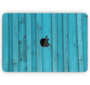 Signature Blue Wood Planks - Skin Decal Wrap Kit Compatible with the Apple MacBook Pro, Pro with Touch Bar or Air (11", 12", 13", 15" & 16" - All Versions Available)