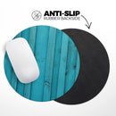 Signature Blue Wood Planks// WaterProof Rubber Foam Backed Anti-Slip Mouse Pad for Home Work Office or Gaming Computer Desk