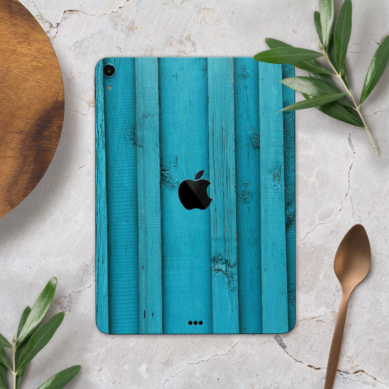 Signature Blue Wood Planks - Full Body Skin Decal for the Apple iPad Pro 12.9", 11", 10.5", 9.7", Air or Mini (All Models Available)