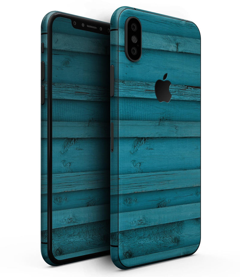 Signature Blue Wood Planks - iPhone XS MAX, XS/X, 8/8+, 7/7+, 5/5S/SE Skin-Kit (All iPhones Available)