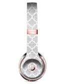 Silver Glitter and White Quatrefoil Full-Body Skin Kit for the Beats by Dre Solo 3 Wireless Headphones