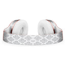 Silver Glitter and White Quatrefoil Full-Body Skin Kit for the Beats by Dre Solo 3 Wireless Headphones