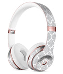 Silver Glitter and White Quatrefoil Full-Body Skin Kit for the Beats by Dre Solo 3 Wireless Headphones