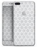 Silver Glitter and White Quatrefoil - Skin-kit for the iPhone 8 or 8 Plus