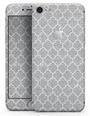 Silver Glitter and White Quatrefoil - Skin-kit for the iPhone 8 or 8 Plus