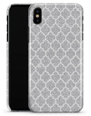 Silver Glitter and White Quatrefoil - iPhone X Clipit Case