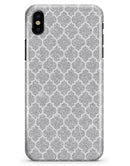 Silver Glitter and White Quatrefoil - iPhone X Clipit Case