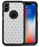 Silver Glitter and White Quatrefoil - iPhone X OtterBox Case & Skin Kits
