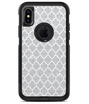 Silver Glitter and White Quatrefoil - iPhone X OtterBox Case & Skin Kits