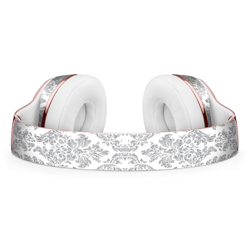 Silver and White Damask Pattern Full-Body Skin Kit for the Beats by Dre Solo 3 Wireless Headphones