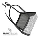 Silver and White Damask Pattern - Made in USA Mouth Cover Unisex Anti-Dust Cotton Blend Reusable & Washable Face Mask with Adjustable Sizing for Adult or Child
