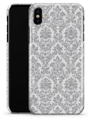 Silver and White Damask Pattern - iPhone X Clipit Case