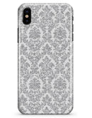 Silver and White Damask Pattern - iPhone X Clipit Case