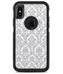 Silver and White Damask Pattern - iPhone X OtterBox Case & Skin Kits