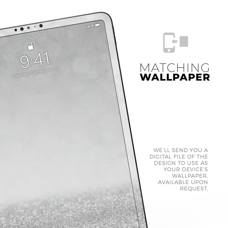 Silver and White Unfocused Sparkle Orbs - Full Body Skin Decal for the Apple iPad Pro 12.9", 11", 10.5", 9.7", Air or Mini (All Models Available)