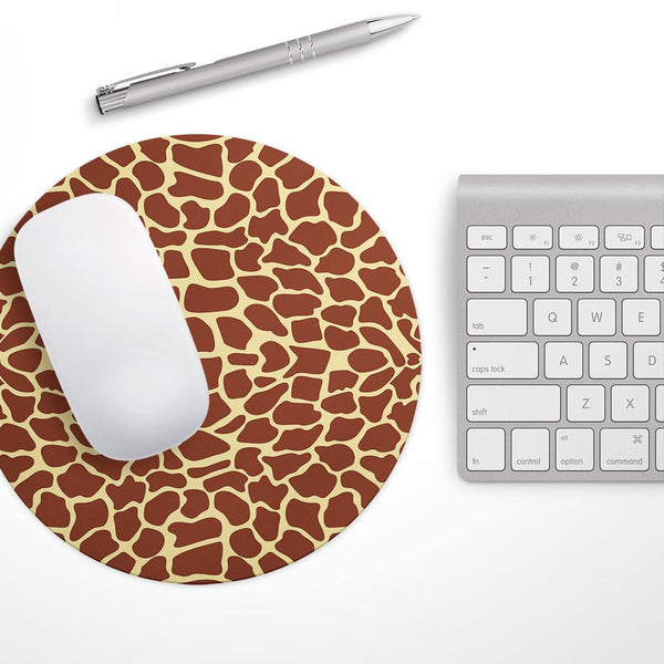 Simple Vector Giraffe Print// WaterProof Rubber Foam Backed Anti-Slip Mouse Pad for Home Work Office or Gaming Computer Desk