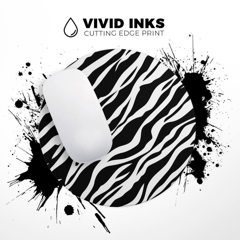 Simple Vector Zebra Animal Print// WaterProof Rubber Foam Backed Anti-Slip Mouse Pad for Home Work Office or Gaming Computer Desk