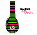 Neon Pink & Green Striped Skin for the Beats by Dre
