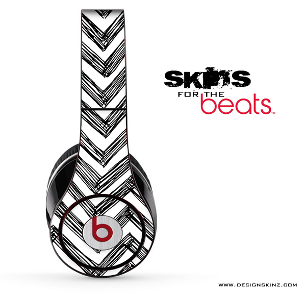 Black Sketched Chevron Pattern Skin for the Beats by Dre