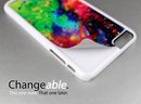 The Light Teal & Purple Sharp Glitter Print Chevron Skin-Sert Case for the Apple iPhone 6 Plus