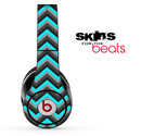 Turquoise Black and Gray Chevron Pattern Skin for the Beats by Dre Solo, Studio, Wireless, Pro or Mixr