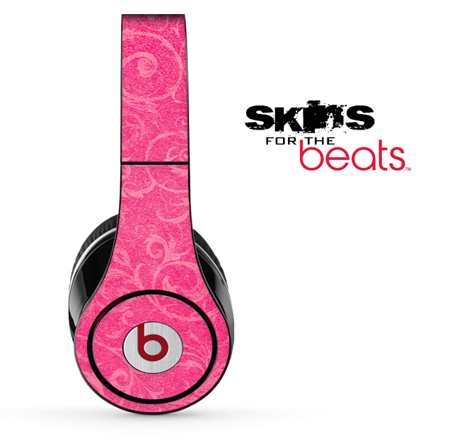 Pink Subtle Floral Fossil Skin for the Beats by Dre Solo, Studio, Wireless, Pro or Mixr