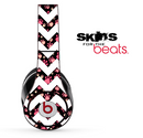 Tiny Paw Print and White Chevron Pattern Skin for the Beats by Dre Solo, Studio, Wireless, Pro or Mixr