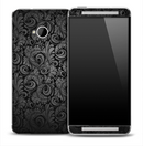 Antique Black & Grey Floral Skin for the HTC One Phone