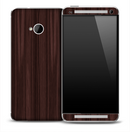 Elegant Dark Stained Wood Skin for the HTC One Phone
