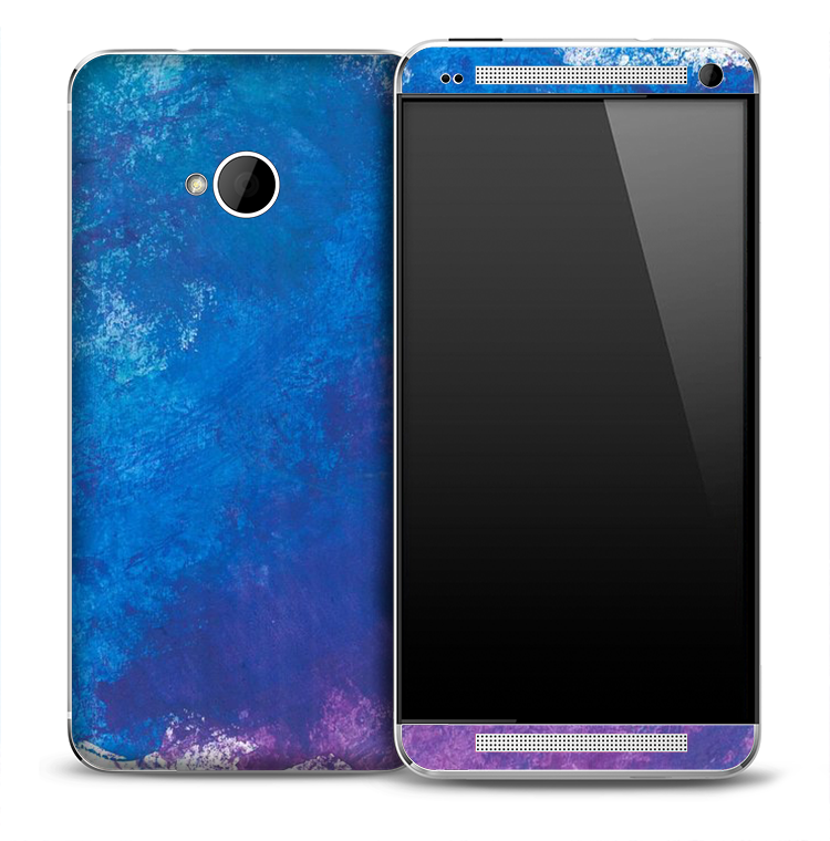 Vintage Blue & Purple Oil Skin for the HTC One Phone