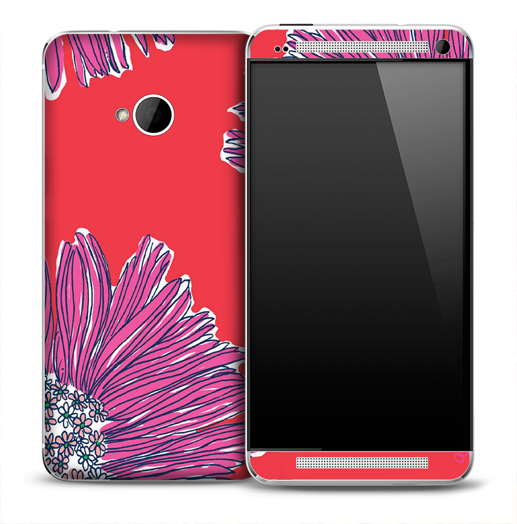 Artistic Purple Flower Skin for the HTC One Phone