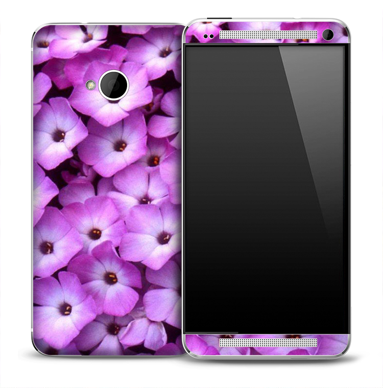Real Purple Flowers Skin for the HTC One Phone