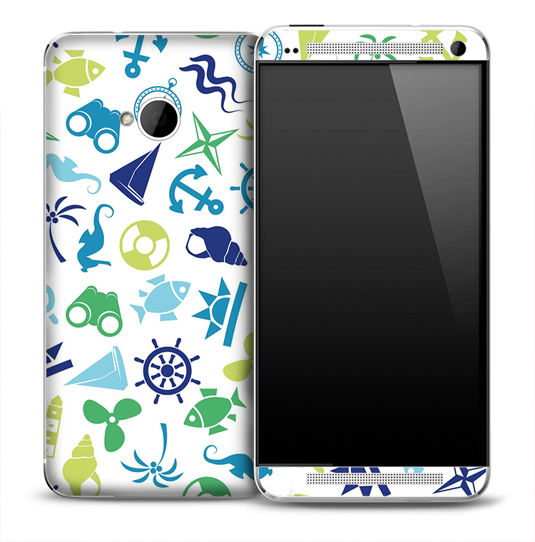 Blue & Green Sea Life Skin for the HTC One Phone
