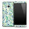 Vintage Blue & Green Floral Skin for the HTC One Phone