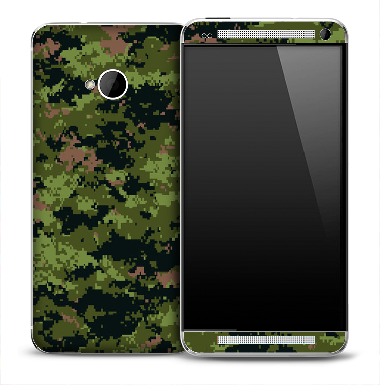 Vivid Green Digital Camo Skin for the HTC One Phone
