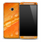 Wet Orange Leaf Skin for the HTC One Phone